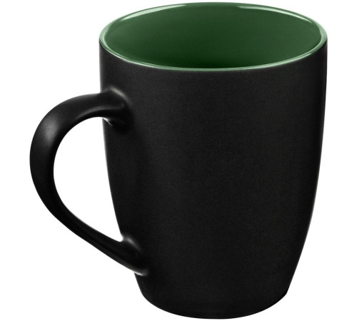 Кружка Bright Tulip, матовая, черная с зеленым