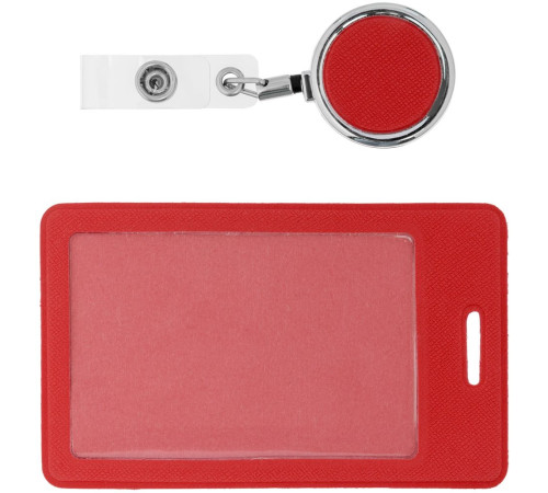 Чехол для пропуска с ретрактором Devon, красный