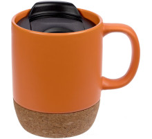 Кружка с пробковой подставкой Corky Walk, оранжевая