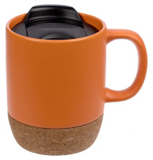 Кружка с пробковой подставкой Corky Walk, оранжевая