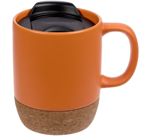 Кружка с пробковой подставкой Corky Walk, оранжевая