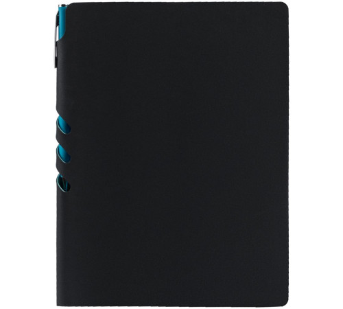 Ежедневник Flexpen Black, недатированный, черный с бирюзовым