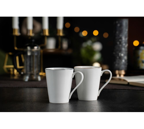 Кружка Select, белая с серебристой отводкой