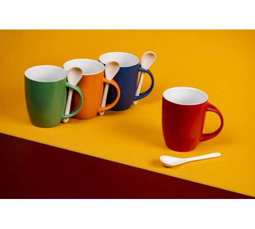 Кружка с ложкой Cheer Up, ver.2, оранжевая