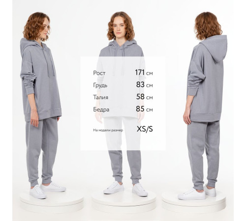 Худи унисекс H2, серое