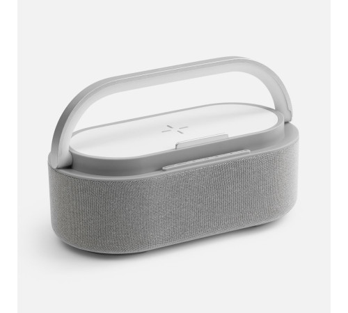 Колонка с часами и беспроводной зарядкой Veske ver.2, серая