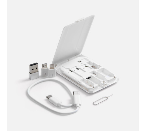 Органайзер с беспроводной зарядкой и набором адаптеров Octopod, белый