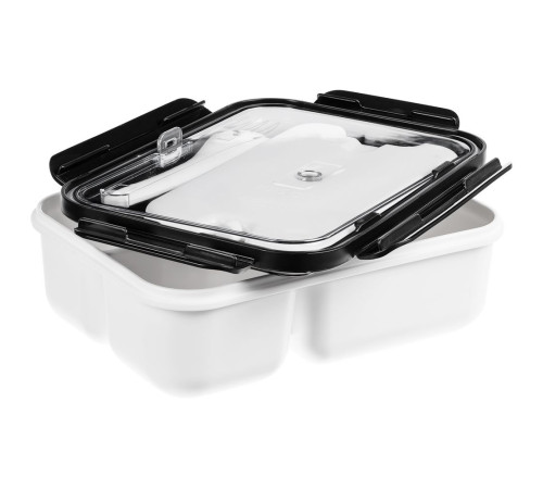 Ланчбокс Cibus с аккумулятором холода, белый с черным