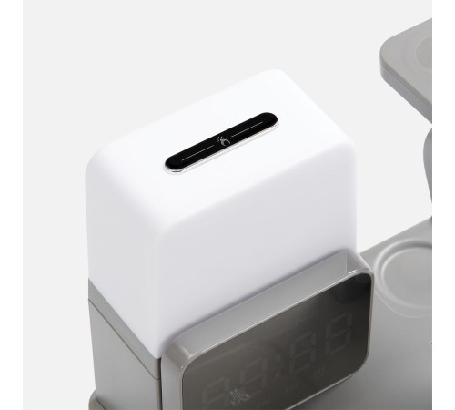 Зарядная станция с электронными часами и подсветкой Large Charge ver.3, серая