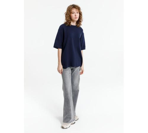 Джемпер с коротким рукавом Siluetti Volumica, темно-синий