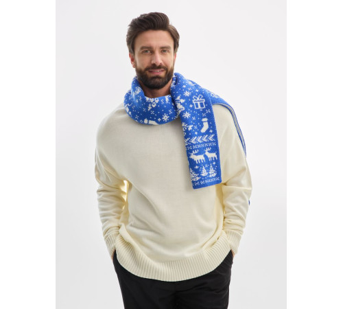 Шарф Holidale, синий с молочным