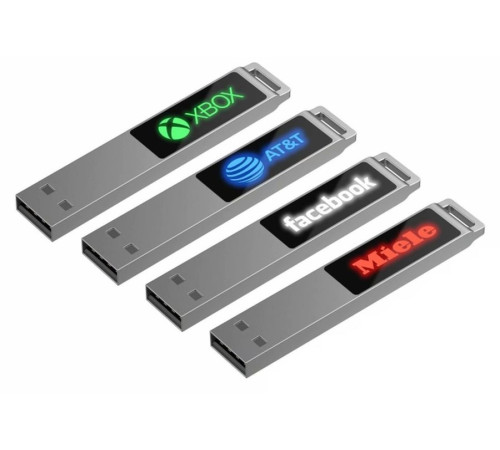 Флешка markBright с зеленой подсветкой, 16 Гб