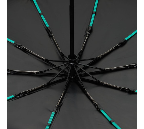 Зонт складной Skymate с УФ-защитой и ручкой-карабином, черный