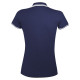 Рубашка поло женская Pasadena Women 200 с контрастной отделкой, темно-синяя с белым