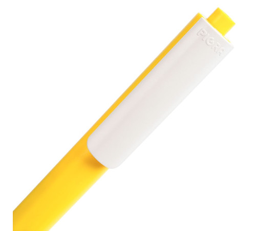 Ручка шариковая Pigra P03 Mat, желтая с белым