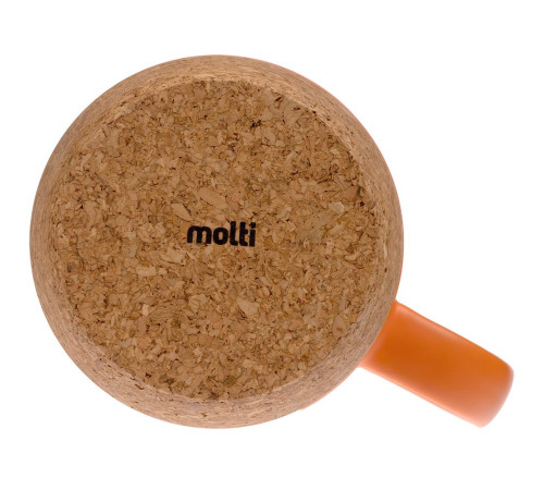 Кружка с пробковой подставкой Corky Walk, оранжевая