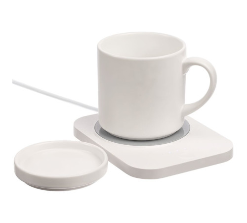 Кружка с подогревом и беспроводной зарядкой Dual Base Plus, белая