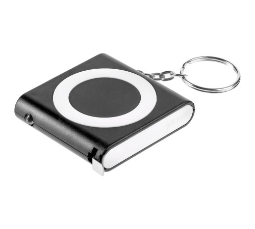 Брелок-фонарик с рулеткой Rule Tool, черный