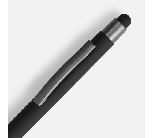 Ручка шариковая Atento Soft Touch Stylus со стилусом, черная