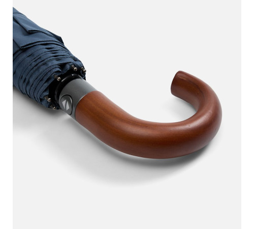 Зонт складной Classic, темно-синий с темной ручкой