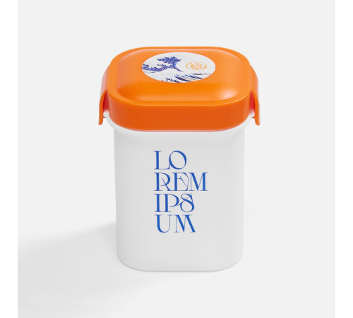 Ланчбокс для снеков Lunch Crunch, белый с оранжевым