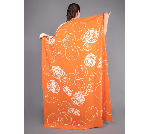 Плед Citrion, оранжево-белый