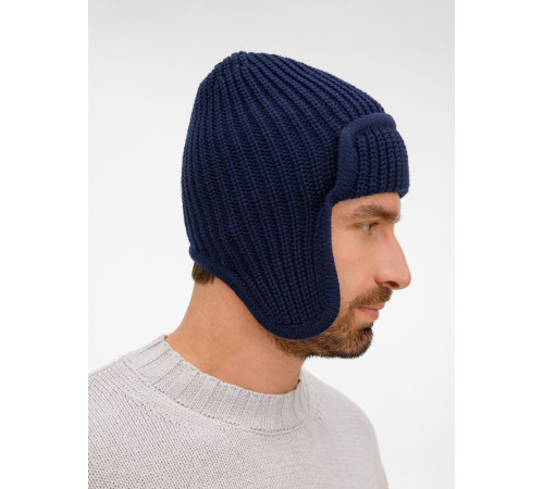 Шапка-ушанка Catch Match, темно-синяя