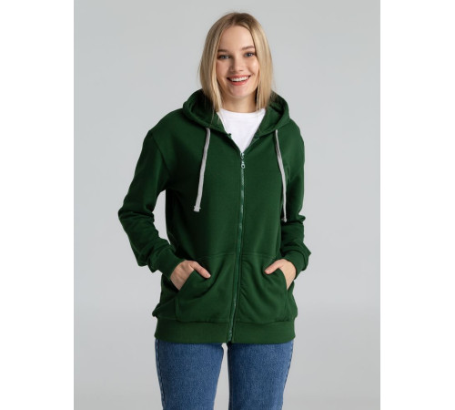 Толстовка с капюшоном на молнии Unit Siverga Heavy, темно-зеленая