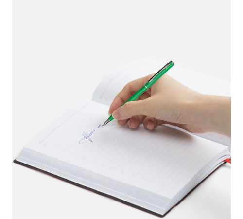 Ручка шариковая Hotel Chrome, ver.2, матовая зеленая