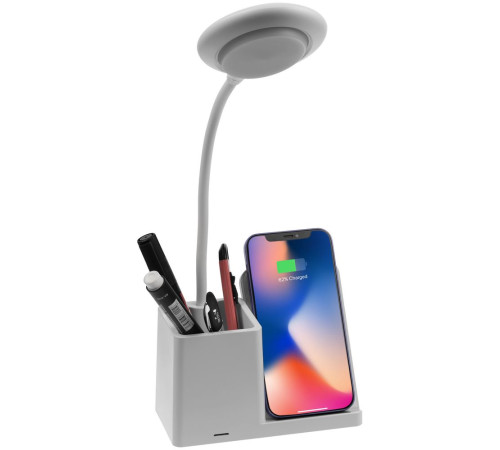 Лампа с органайзером и беспроводной зарядкой writeLight, ver. 2, белая