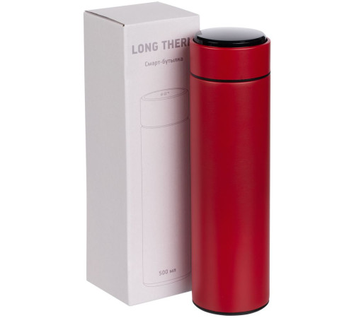 Смарт-бутылка с заменяемой батарейкой Long Therm, красная