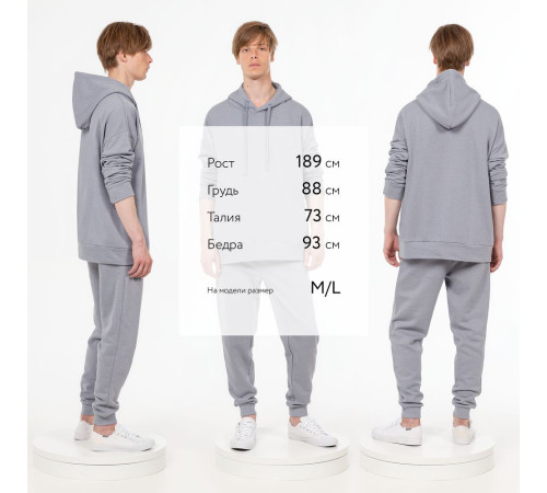 Худи унисекс H2, серое