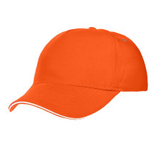 Бейсболка Classic, оранжевая с белым кантом