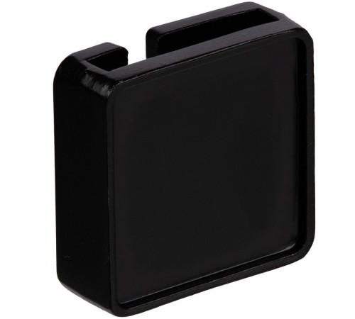 Квадратный шильдик на резинку Epoxi, черный