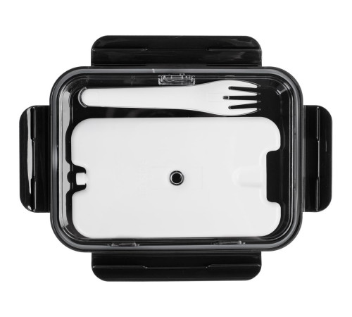 Ланчбокс Cibus с аккумулятором холода, белый с черным