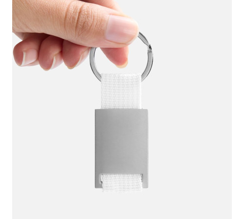 Брелок Inlet с тканевой вставкой, белый