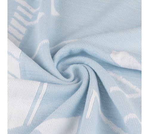 Плед Winterflake, бело-голубой с люрексом