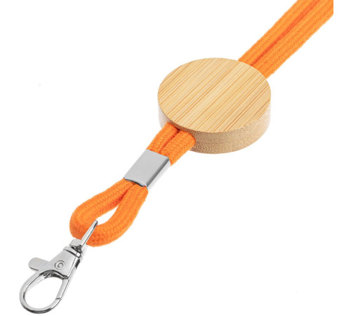 Шнурок для бейджа Tube Wood, оранжевый