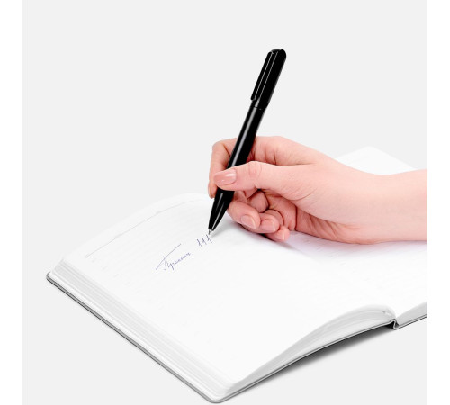 Ручка шариковая Lucenti с подсветкой логотипа, черная