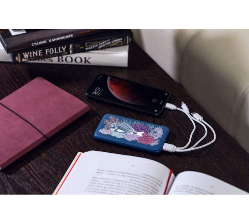 Аккумулятор Uniscend Starry с подсветкой, 5000 мАч, синий