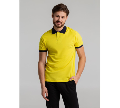 Рубашка поло Prince 190, желтая с темно-синим