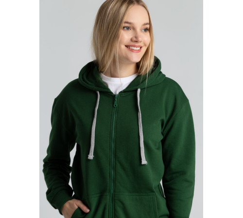 Толстовка с капюшоном на молнии Unit Siverga Heavy, темно-зеленая