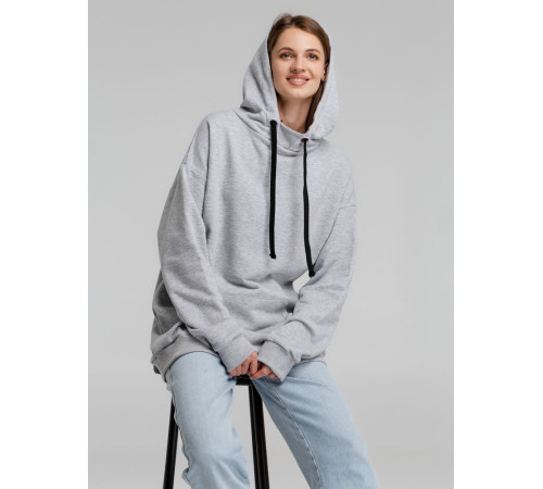 Худи оверсайз «Чистая соль», серый меланж
