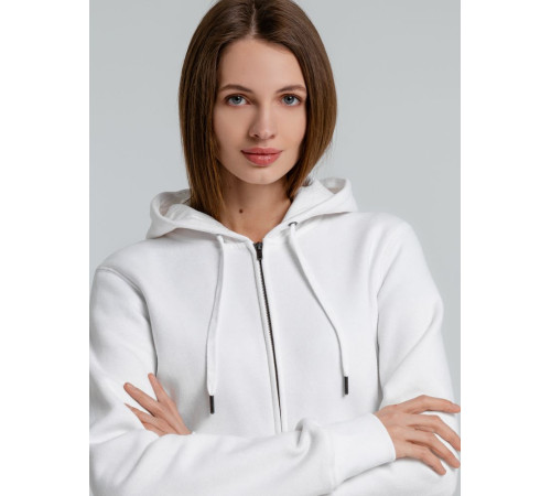 Толстовка на молнии с капюшоном унисекс King, белая
