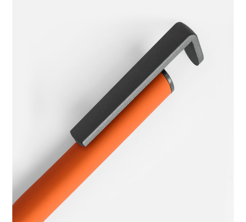 Ручка шариковая Standic с подставкой для телефона, оранжевая