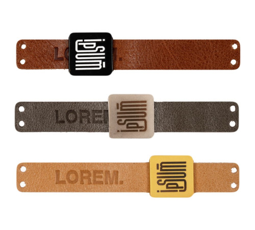 Квадратный шильдик на резинку Direct, матовый золотистый