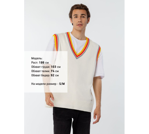 Жилет оверсайз унисекс Cornell в сумке, молочно-белый