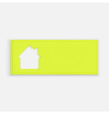 Лейбл из ПВХ с вырубкой «Дом», желтый неон