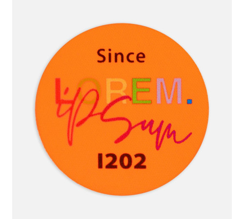 Наклейка тканевая Lunga Round, M, оранжевый неон