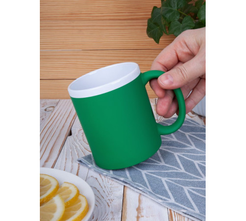 Кружка StopSpot с покрытием софт-тач, зеленая